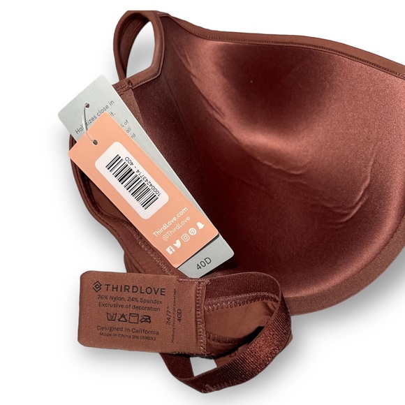ThirdLove 24/7 Memory Foam Full Coverage Bra-40D-Brown-NWT - Picture 5 of 6